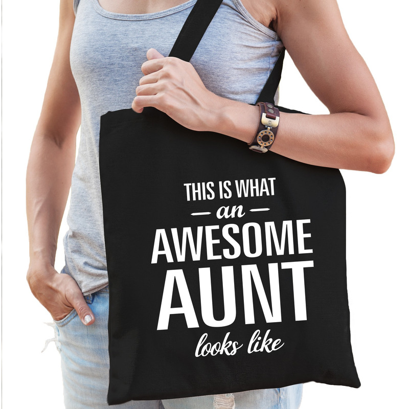 Awesome aunt / tante cadeau tas zwart voor dames