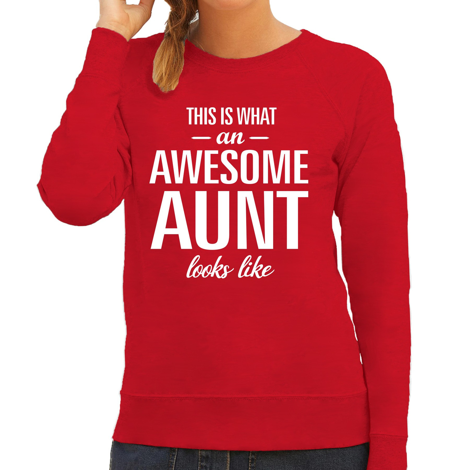 Awesome aunt / tante cadeau trui rood dames
