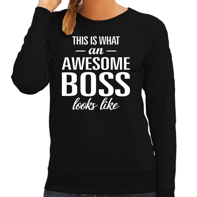 Awesome boss / baas cadeau sweater / trui zwart dames