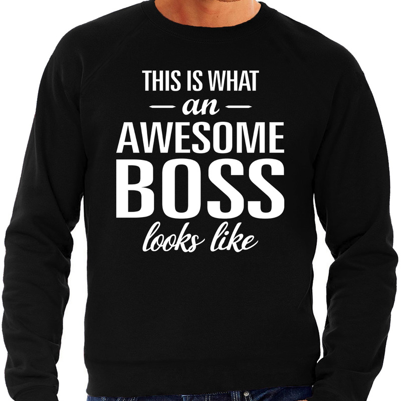 Awesome Boss / baas cadeau sweater zwart heren