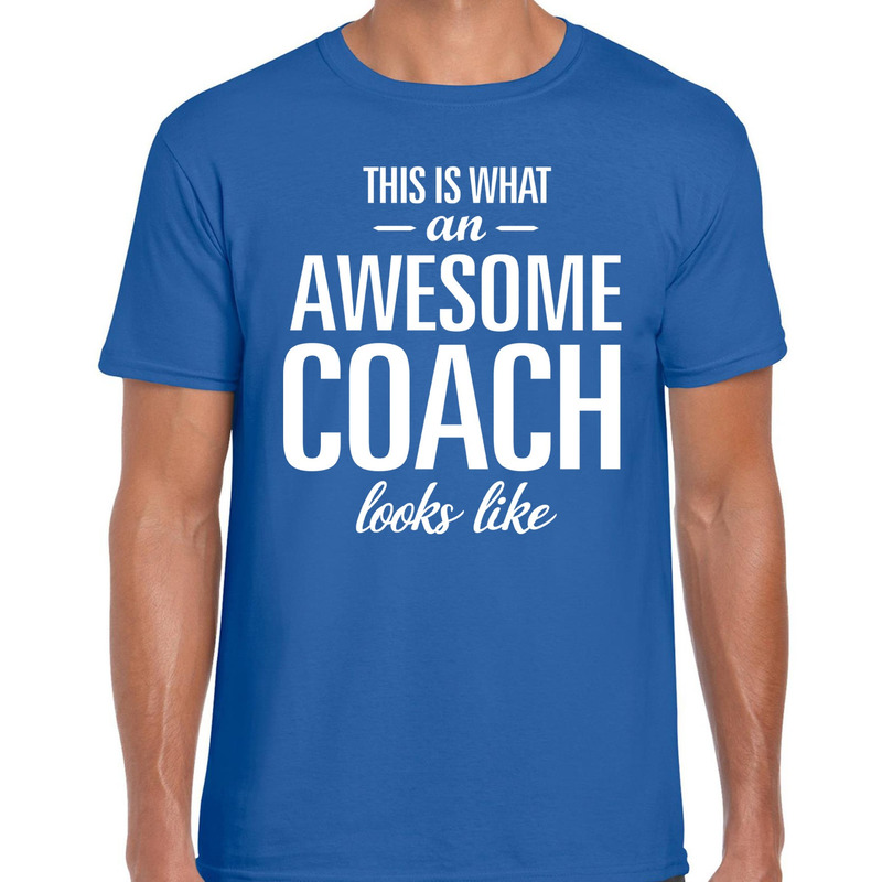 Awesome Coach cadeau t-shirt blauw heren