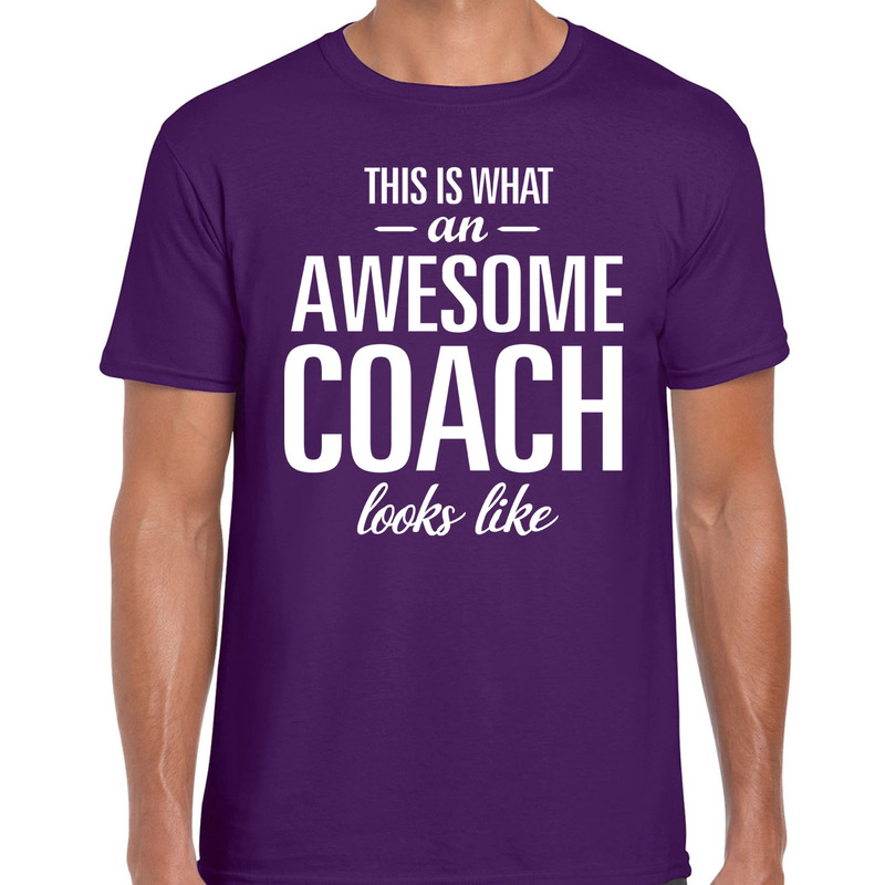 Awesome Coach cadeau t-shirt paars heren