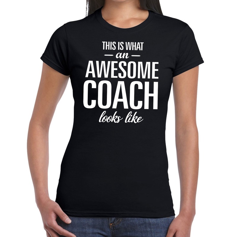 Awesome coach cadeau t-shirt zwart dames