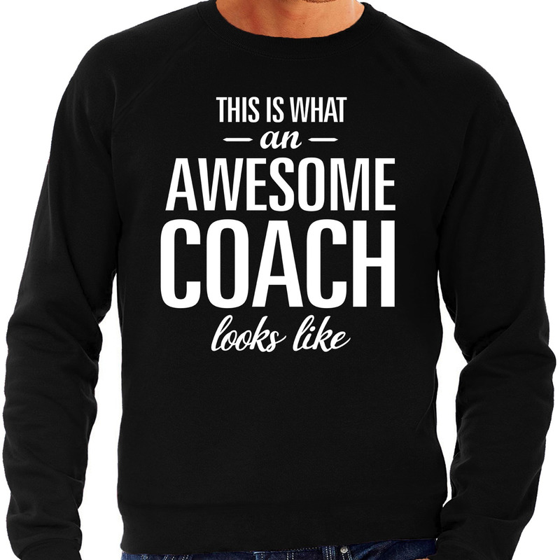 Awesome Coach / trainer cadeau sweater zwart heren