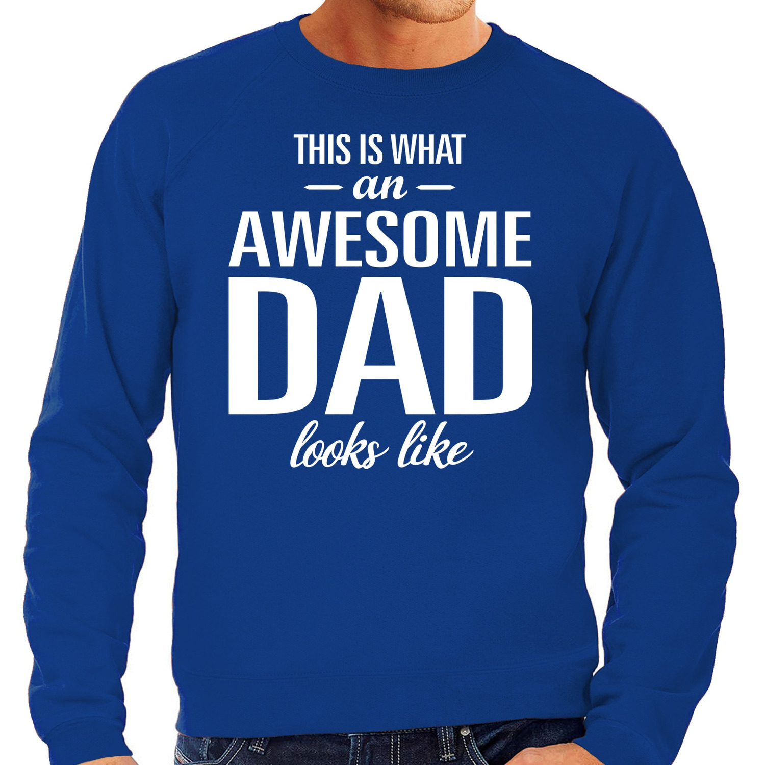 Awesome Dad cadeau sweater blauw heren - Vaderdag cadeau