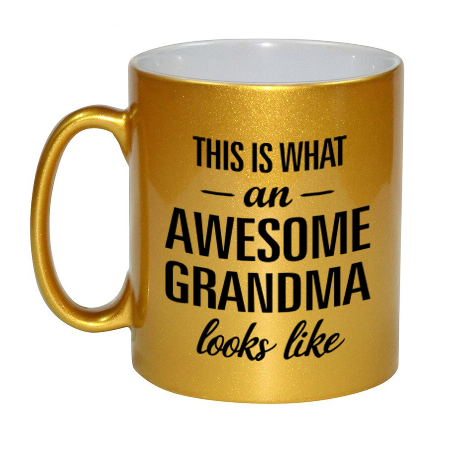 Awesome grandma / oma gouden cadeau mok / beker 330 ml