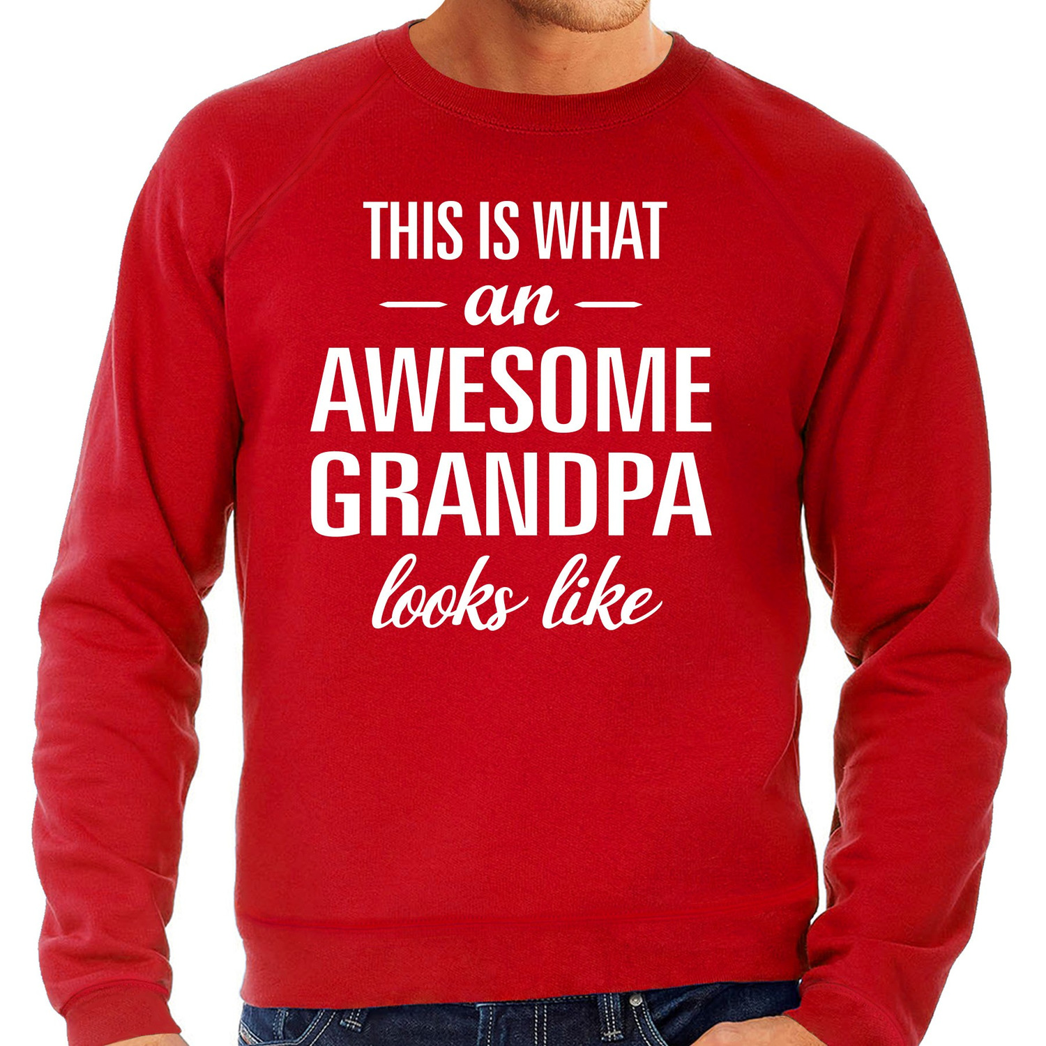 Awesome grandpa / opa cadeau sweater rood heren
