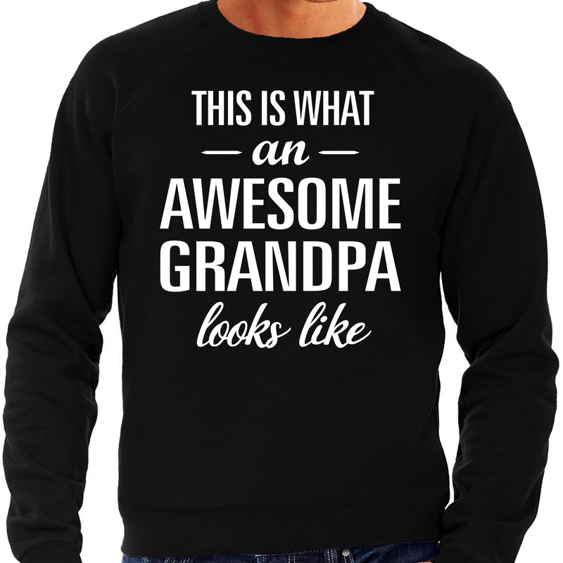 Awesome grandpa / opa cadeau sweater zwart heren