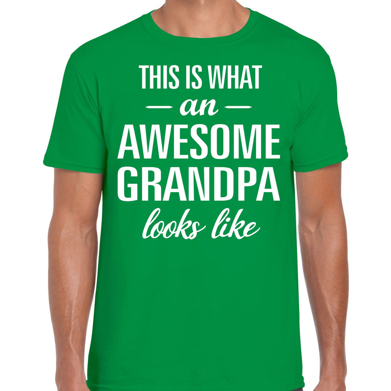 Awesome Grandpa / opa cadeau t-shirt groen heren - Vaderdag