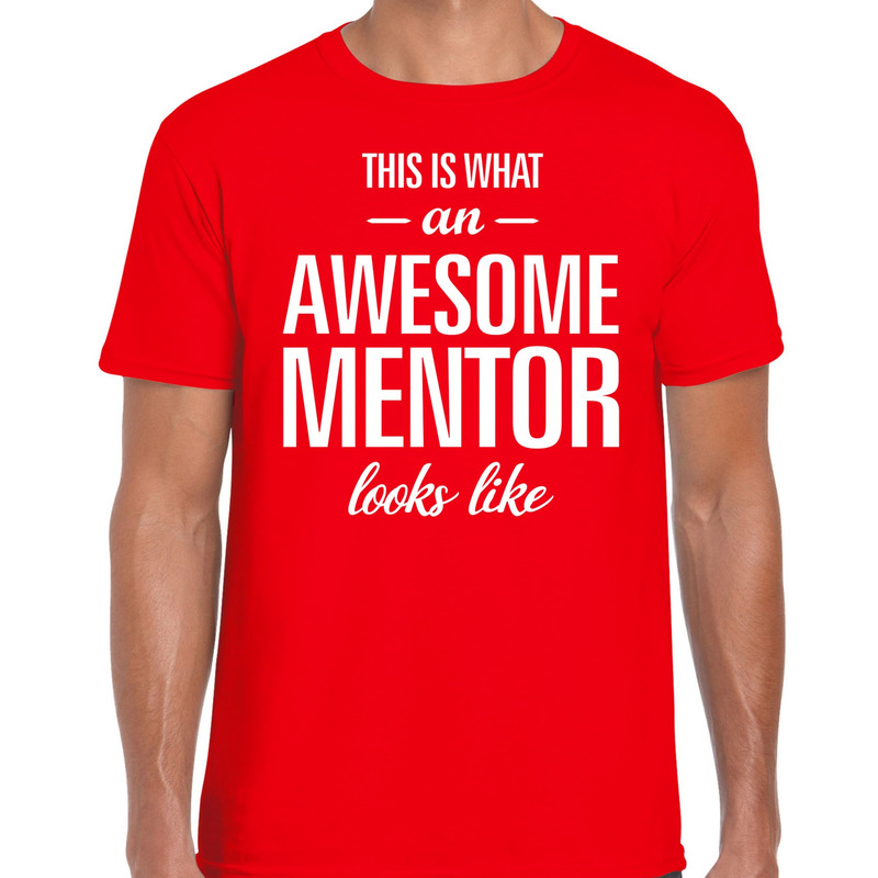 Awesome mentor cadeau t-shirt rood voor heren