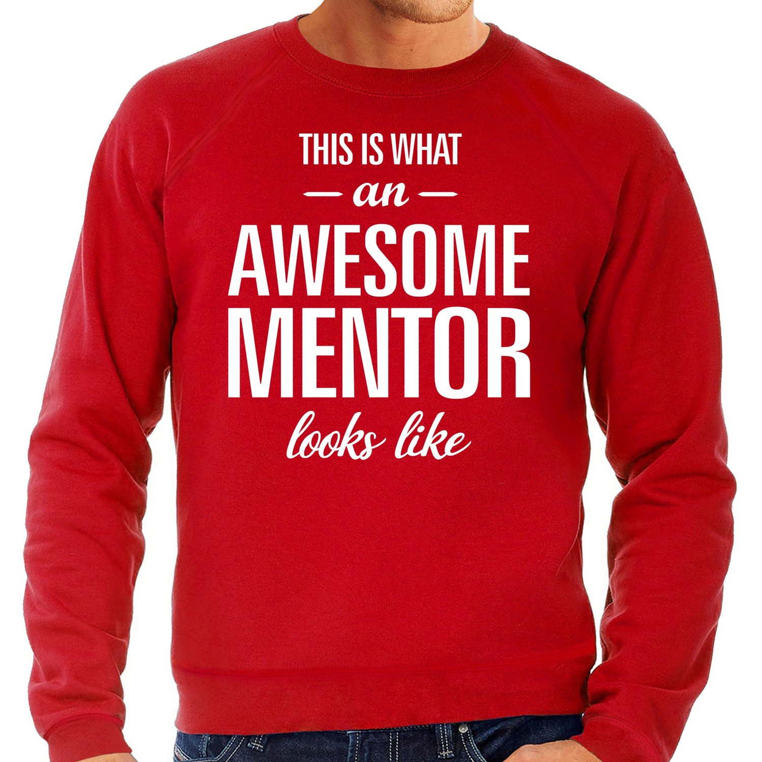 Awesome mentor / leermeester cadeau sweater rood heren