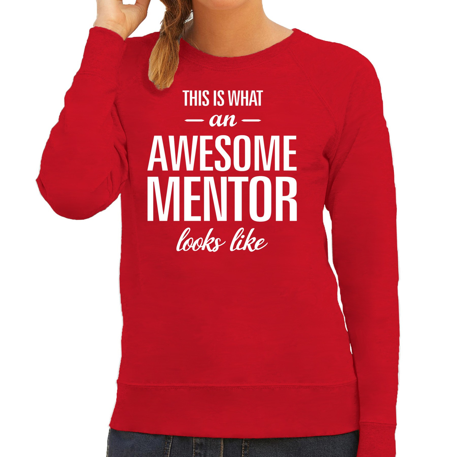 Awesome mentor / lerares cadeau sweater / trui rood dames