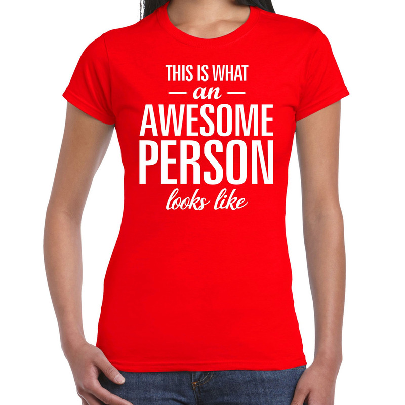 Awesome person / persoon cadeau t-shirt rood dames