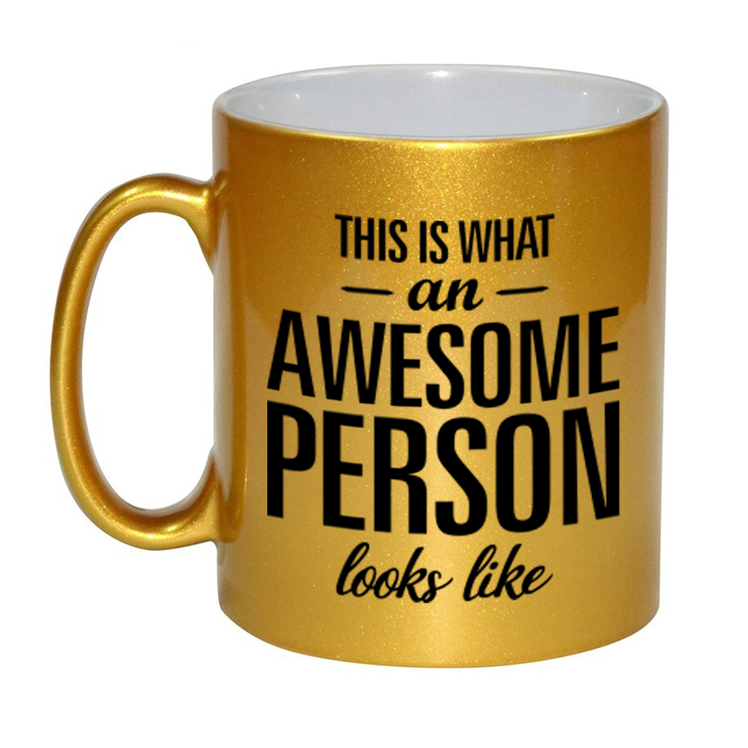 Awesome person / persoon gouden cadeau mok / beker 330 ml