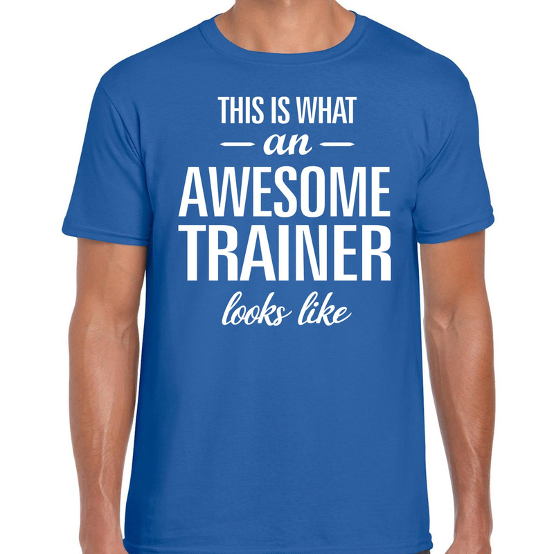 Awesome trainer cadeau t-shirt blauw voor heren