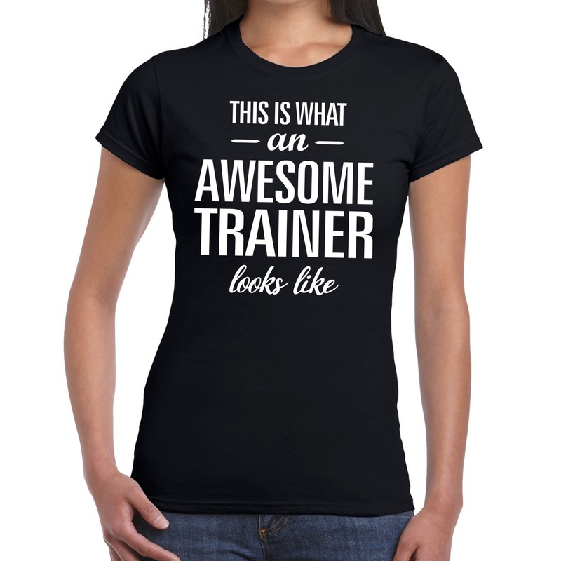 Awesome trainer cadeau t-shirt zwart dames