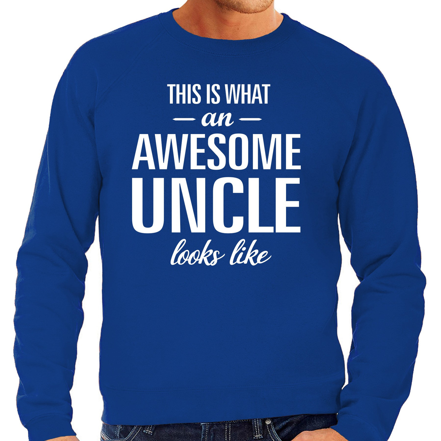 Awesome Uncle / oom cadeau sweater blauw heren
