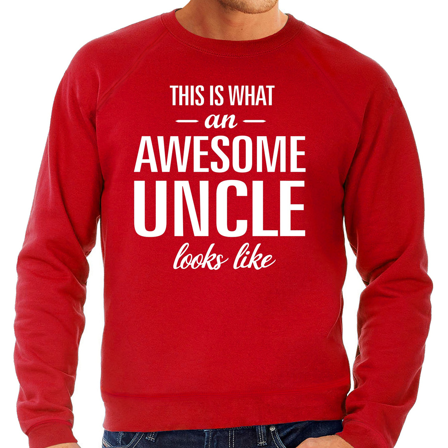 Awesome Uncle / oom cadeau sweater rood heren