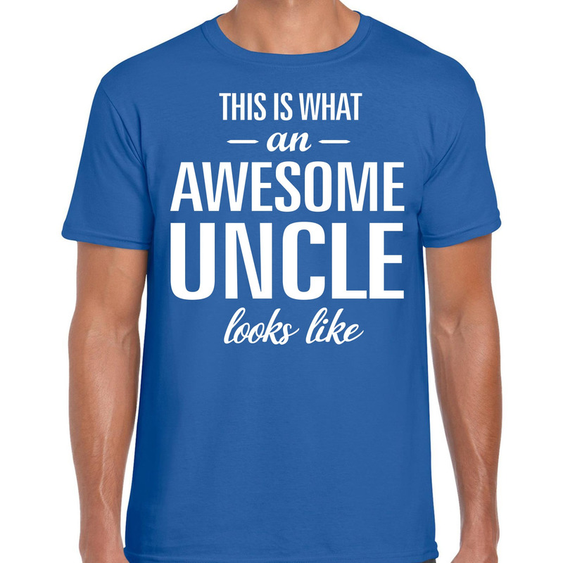 Awesome Uncle / oom cadeau t-shirt blauw heren