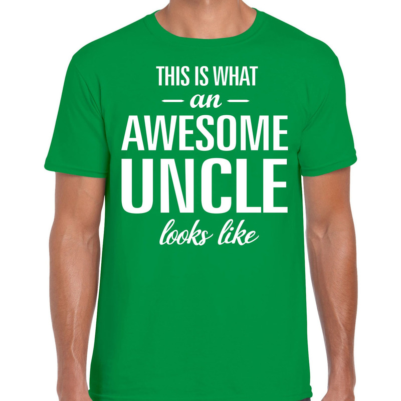 Awesome Uncle / oom cadeau t-shirt groen heren