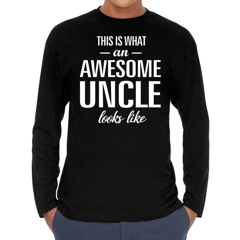 Awesome uncle / oom cadeau t-shirt long sleeves heren