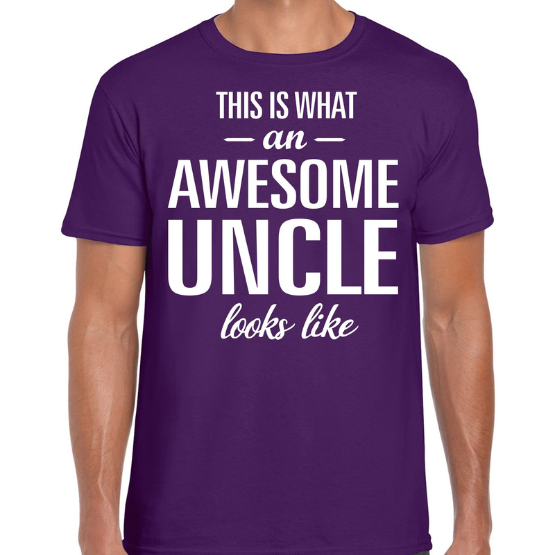 Awesome Uncle / oom cadeau t-shirt paars heren