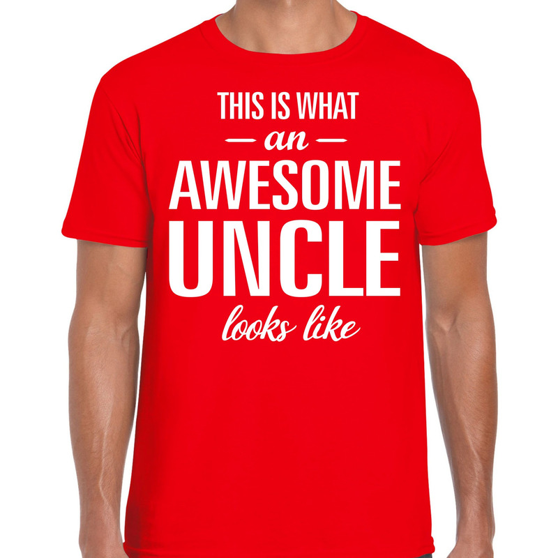 Awesome Uncle / oom cadeau t-shirt rood heren