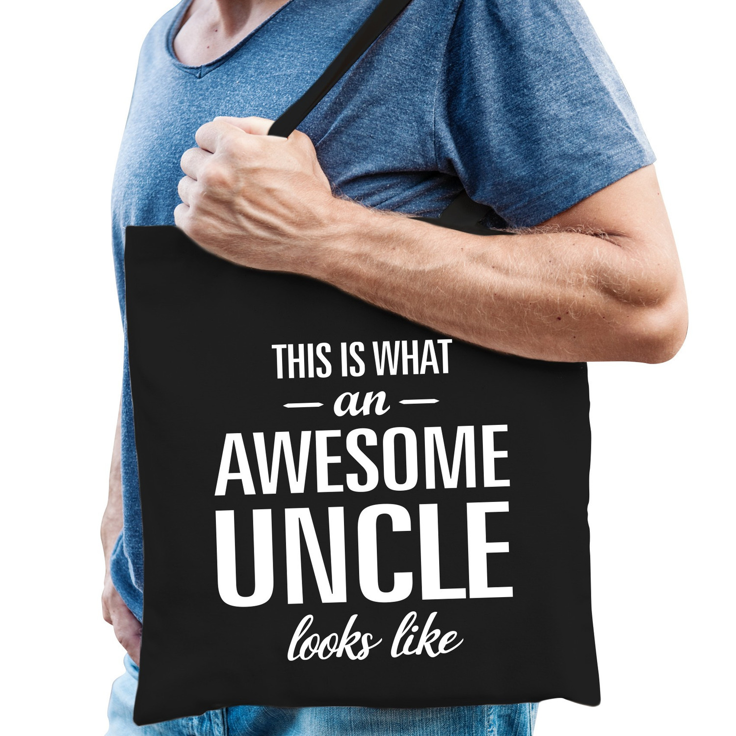 Awesome uncle / oom cadeau tas zwart voor heren