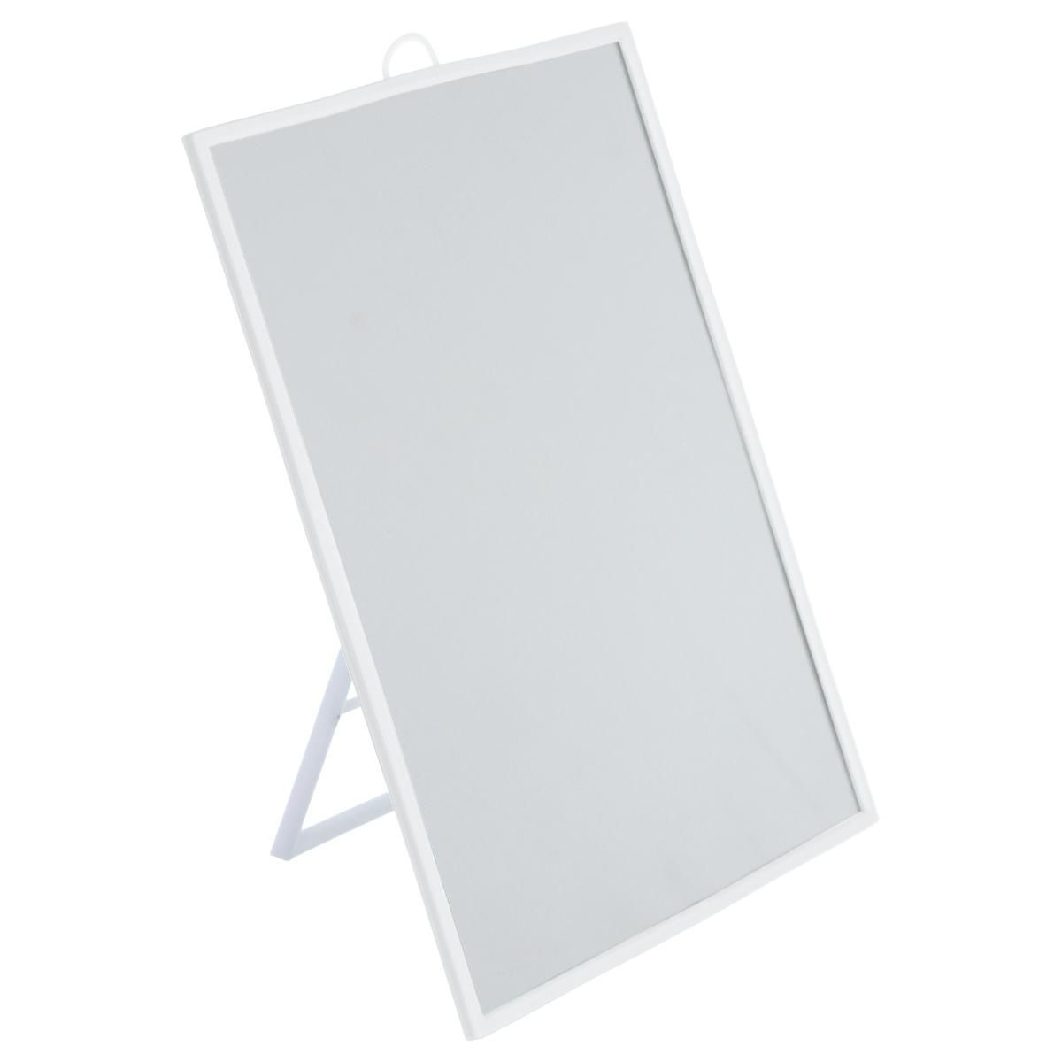 Basic make-up spiegel/scheerspiegel op standaard kunststof 15 x 20 cm wit