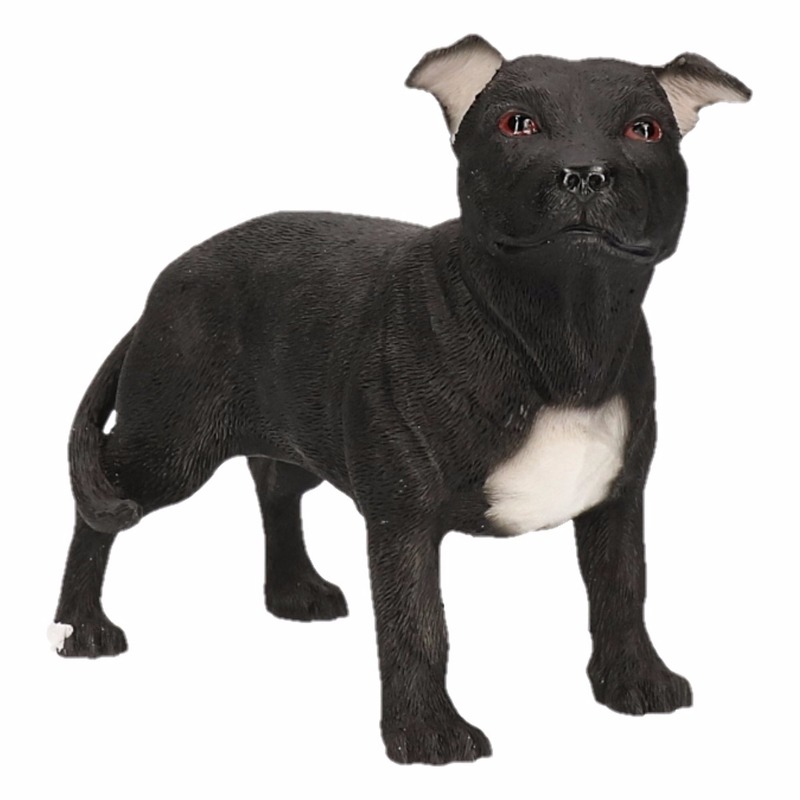 Beeldje Staff Bull Terrier zwart 15 cm