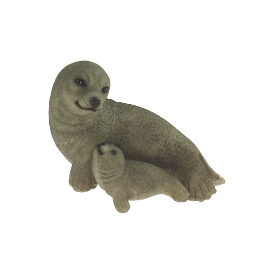 Beeldje zeehond inclusief baby 11 cm