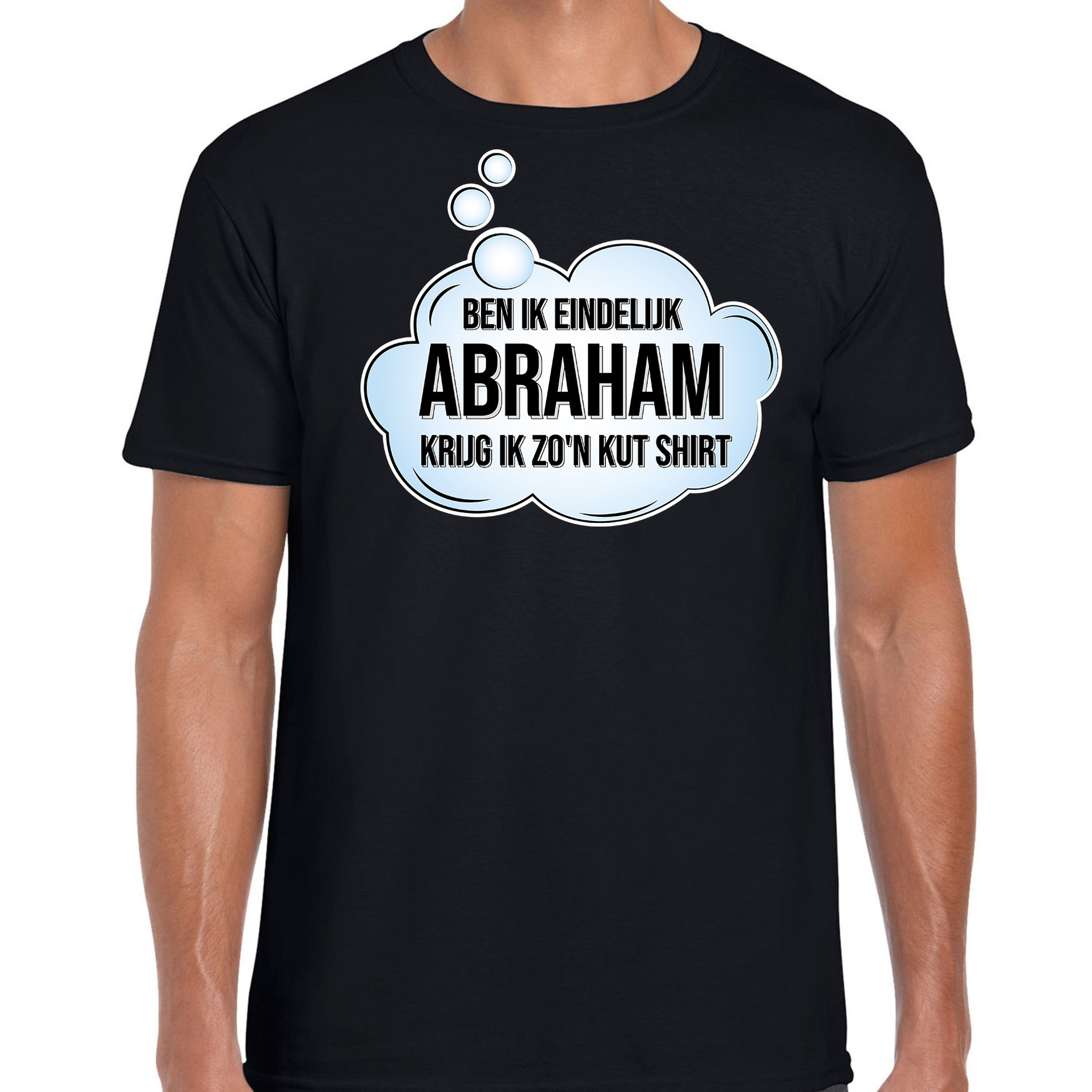 Ben ik eindelijk Abraham verjaardag cadeau t-shirt / shirt zwart voor heren