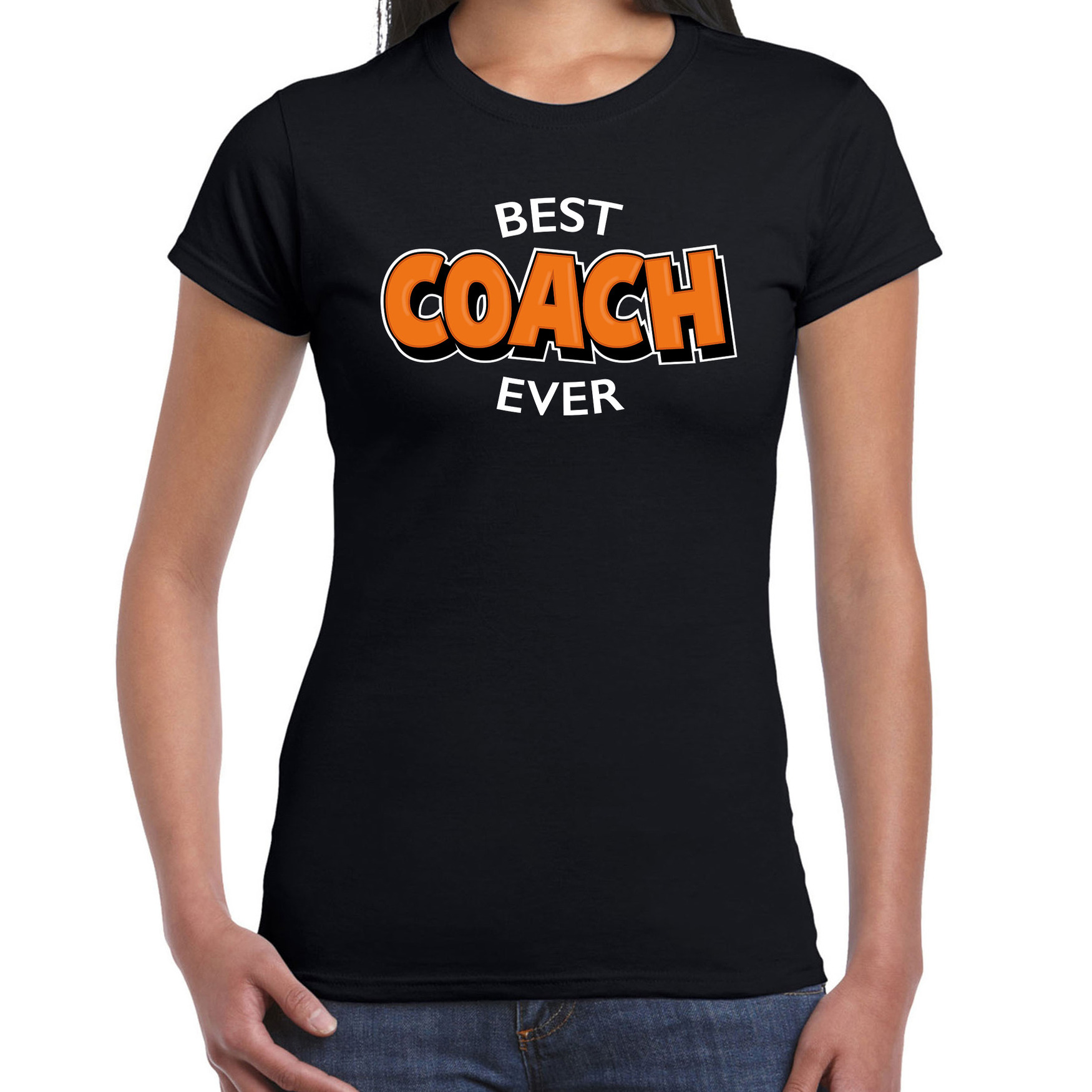 Best coach ever cadeau t-shirt / shirt zwart voor dames