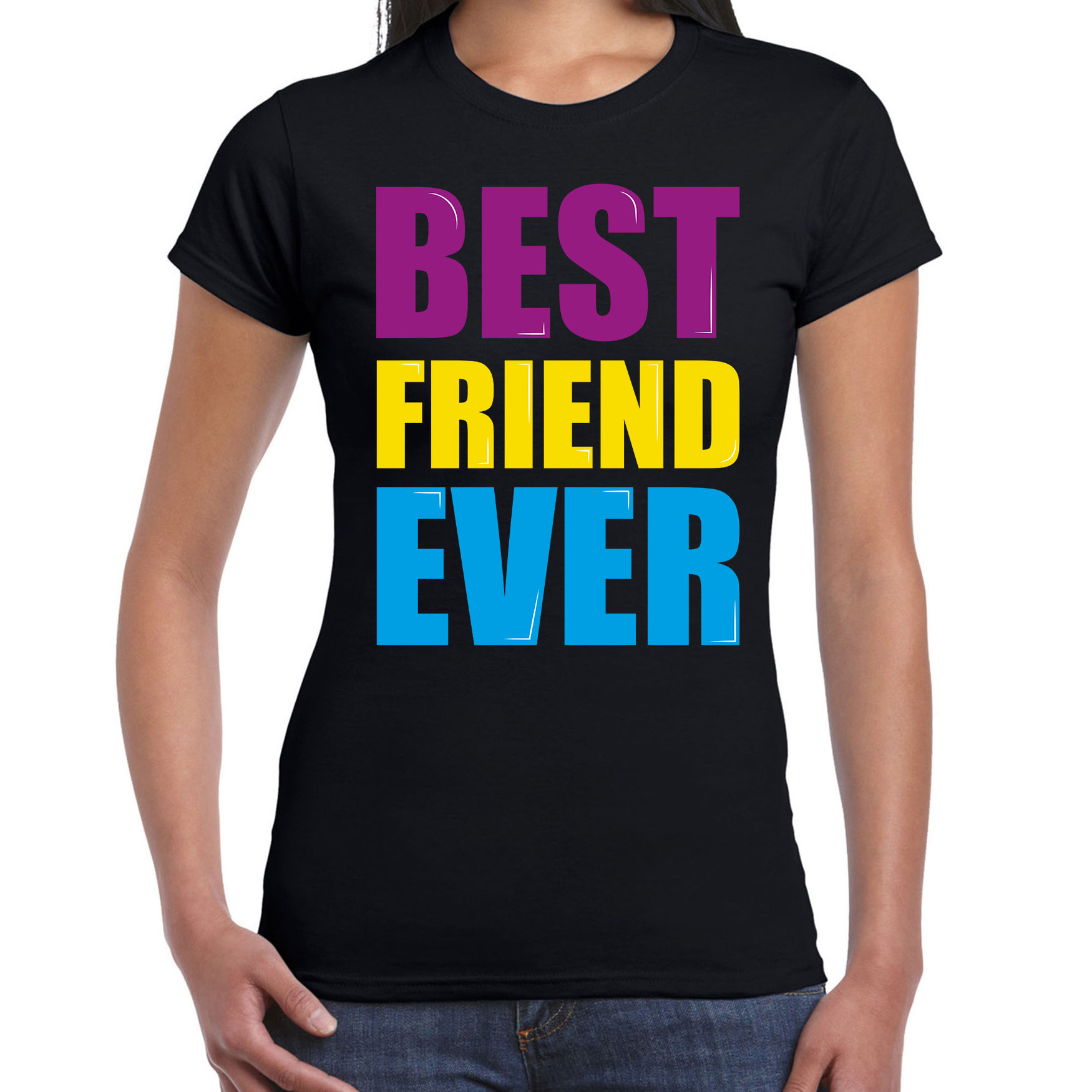 Best friend ever / Beste vriend ooit fun t-shirt zwart dames