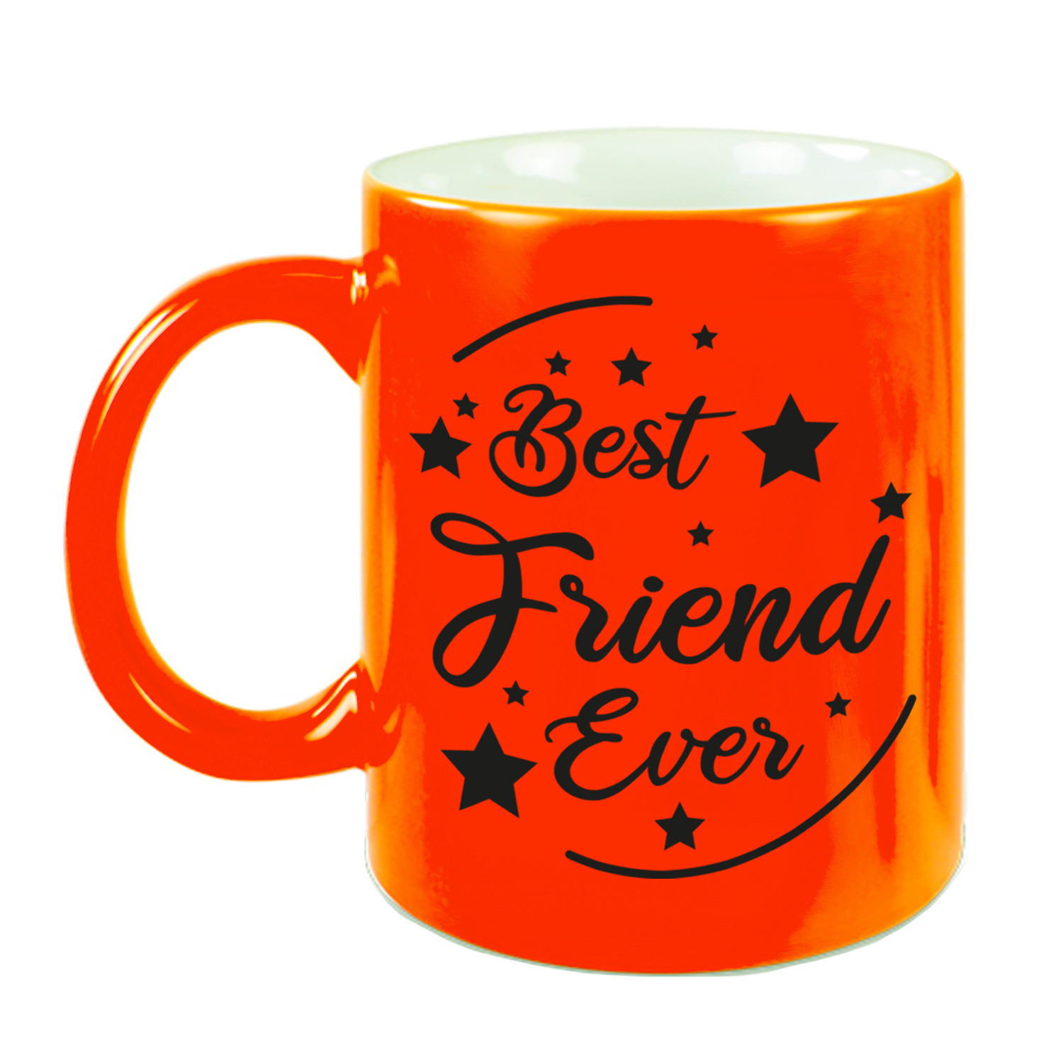 Best Friend Ever cadeau koffiemok / theebeker neon oranje 330 ml