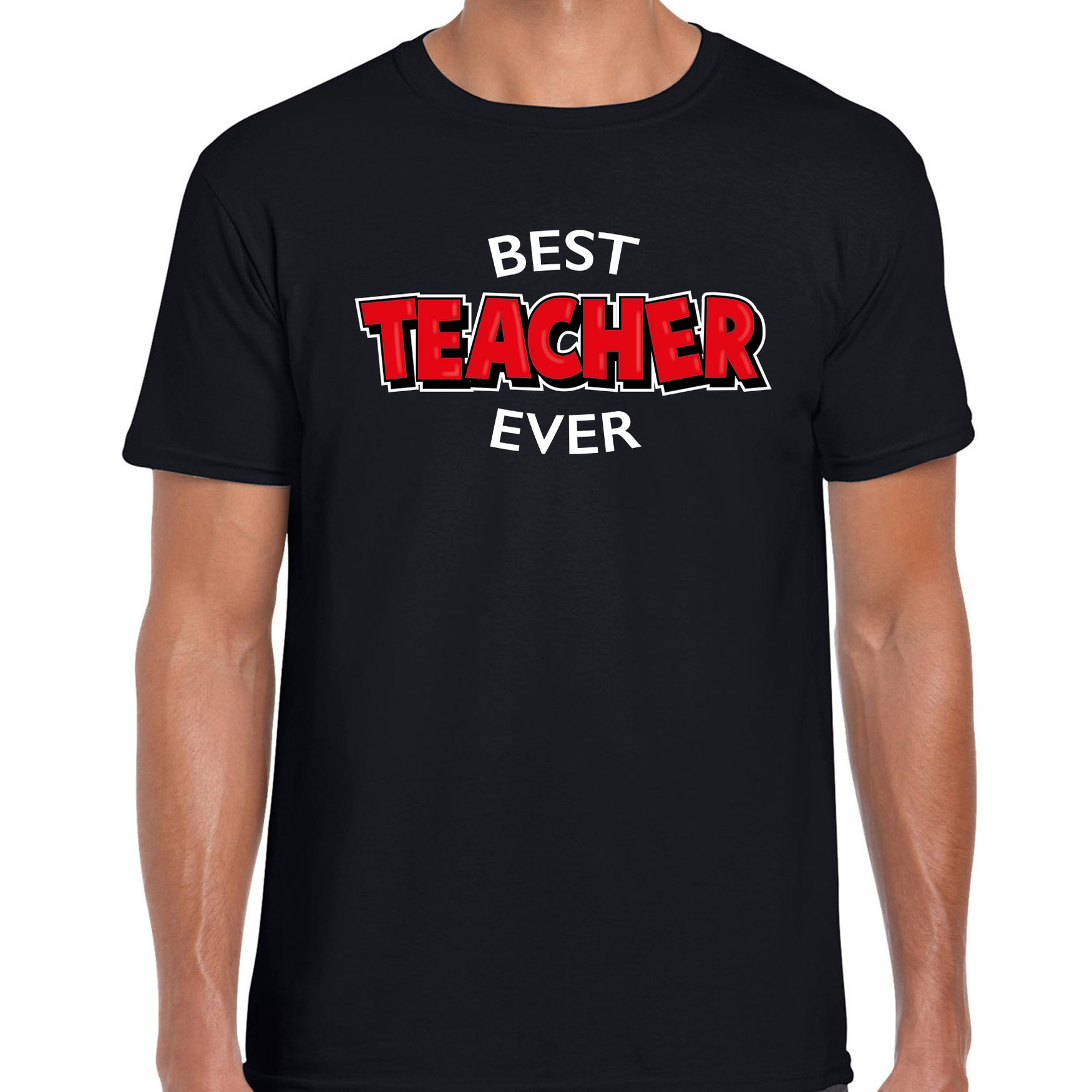 Best teacher ever meester cadeau t-shirt / shirt zwart voor heren