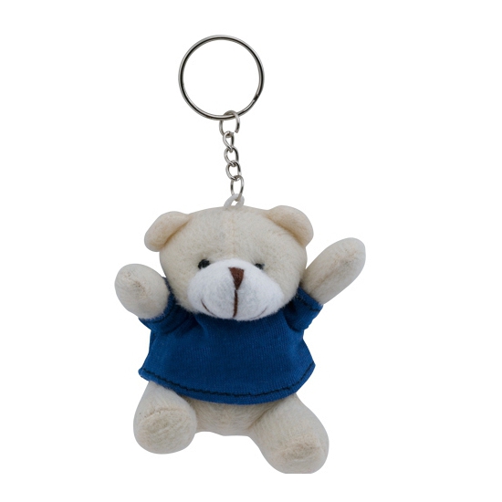 Blauwe teddybeer sleutelhanger 8 cm