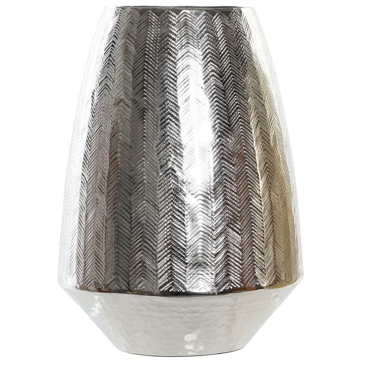 Bloemenvaas van alluminium zilver 22 x 32 cm