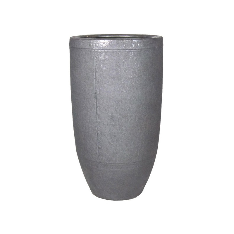 Bloemenvaas/vazen van keramiek in het industrieel zwart D26 en H50 cm