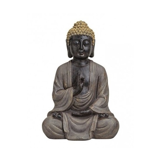 Boeddha beeld bruin/goud van polystone 40 cm