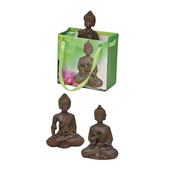 Boeddha beeld bruin in cadeautasje 5,5 cm
