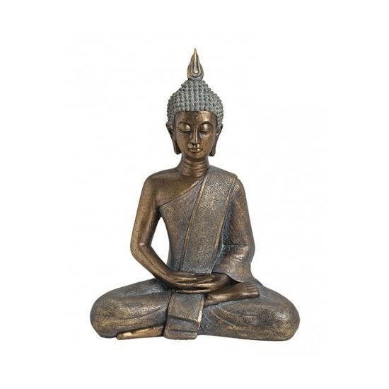 Boeddha beeld goud zittend 43 cm
