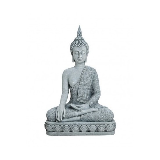 Boeddha beeld grijs 39 cm van polystone