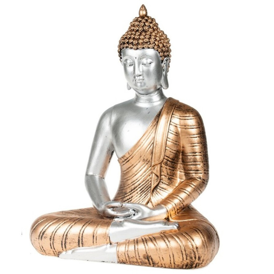 Boeddha beeld voor binnen goud 29 cm