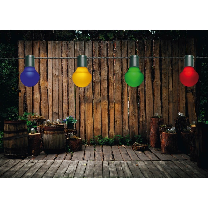 Buiten feestverlichting lichtsnoer gekleurde bolletjes 10 meter