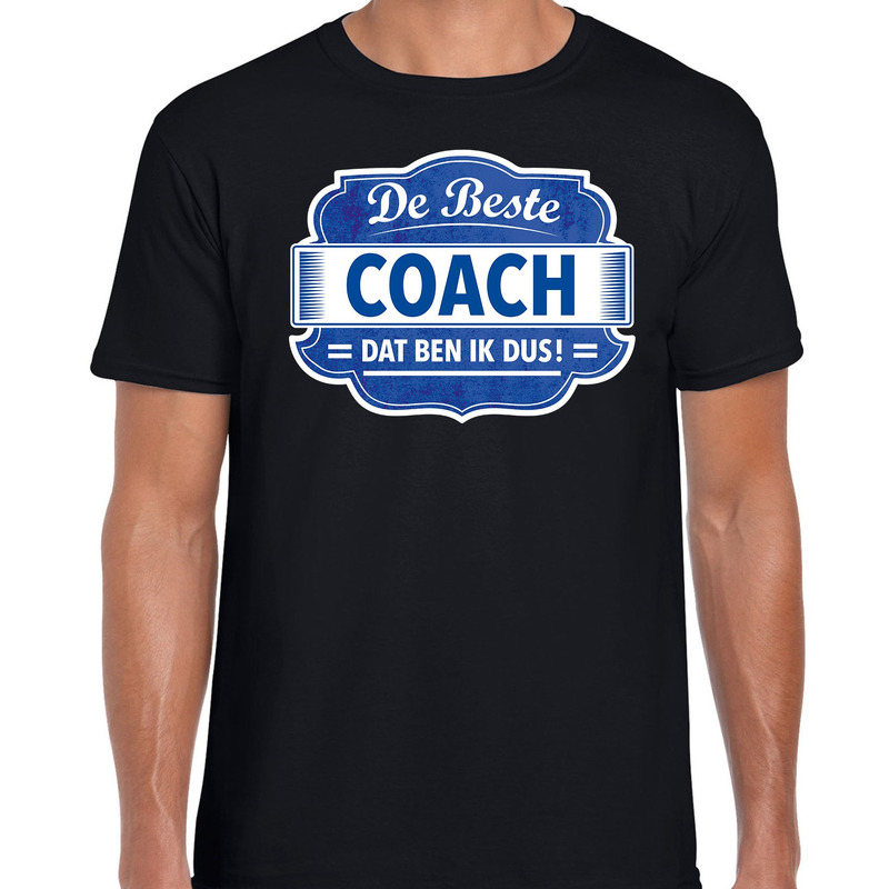 Cadeau t-shirt voor de beste coach zwart voor heren