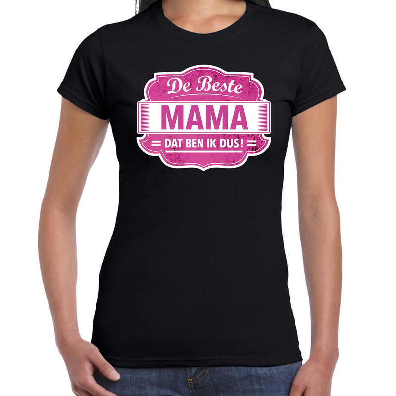 Cadeau t-shirt voor de beste mama zwart voor dames