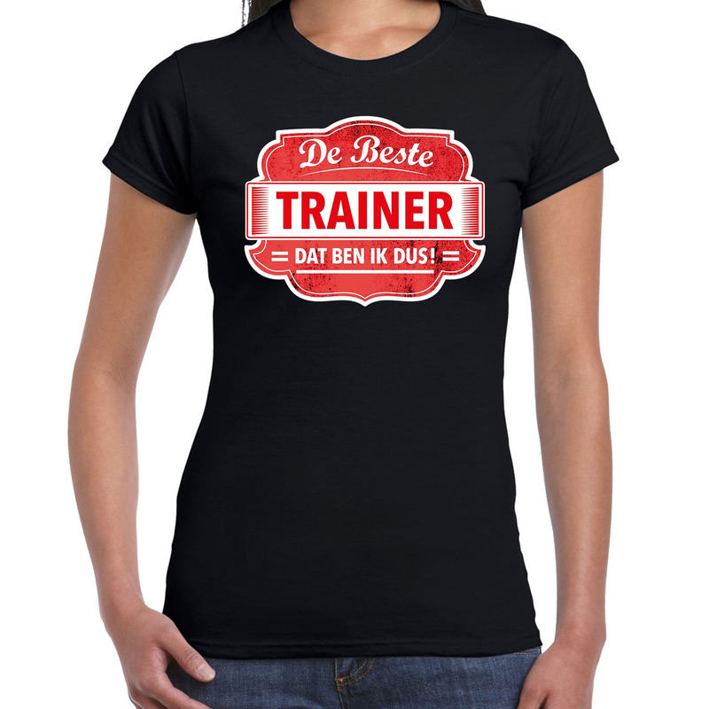 Cadeau t-shirt voor de beste trainer zwart voor dames