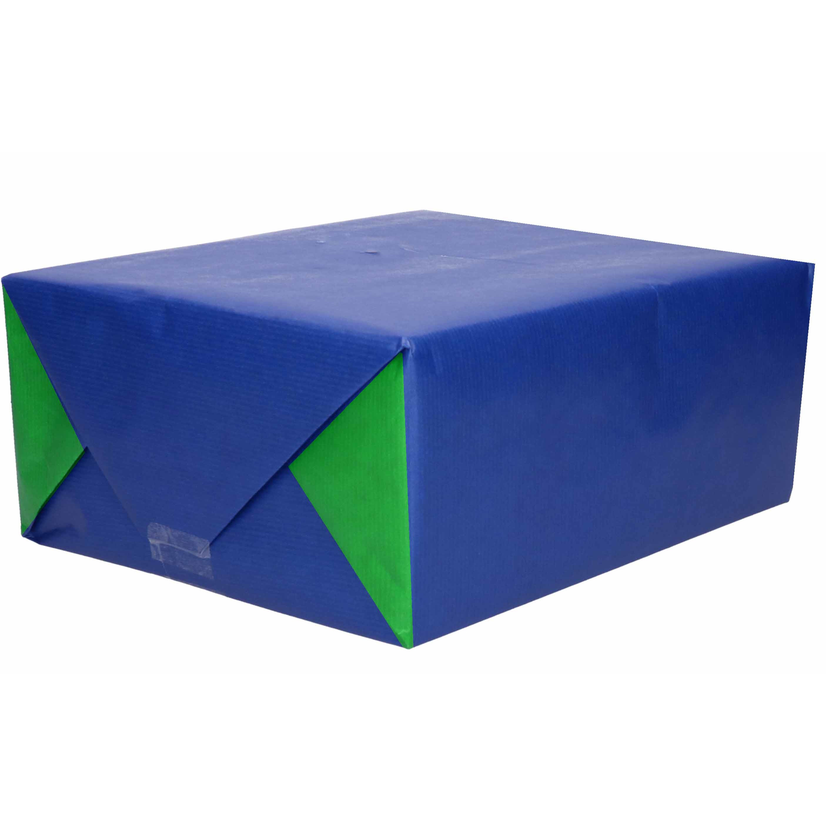 Cadeaupapier/Inpakpapier dubbelzijdig blauw / groen 200 x 70 cm