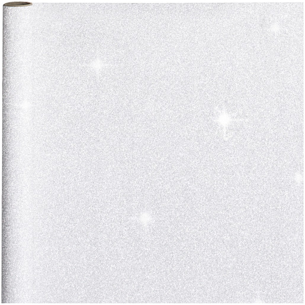 Cadeaupapier/inpakpapier zilver met glitters 400 x 70 cm